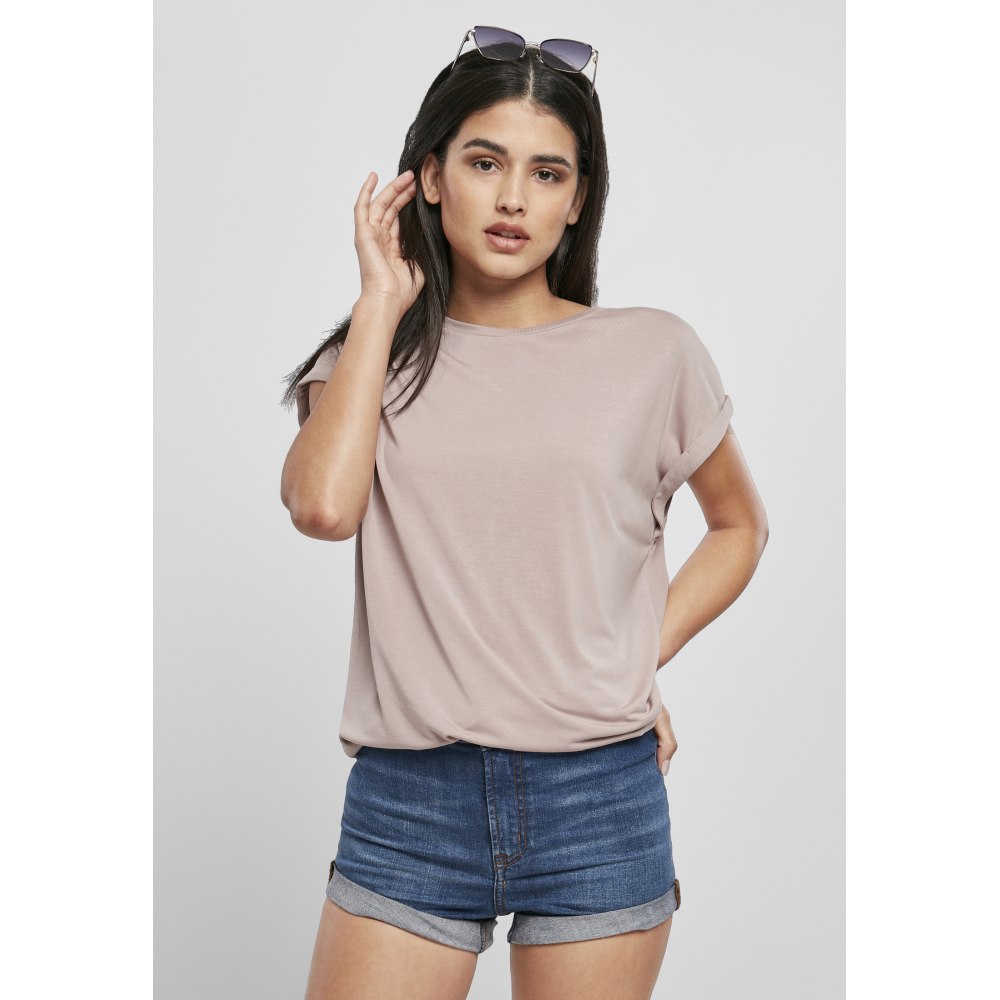 Urban Classics - Color Melange Extended Shoulder Damen TShirt - Rosa